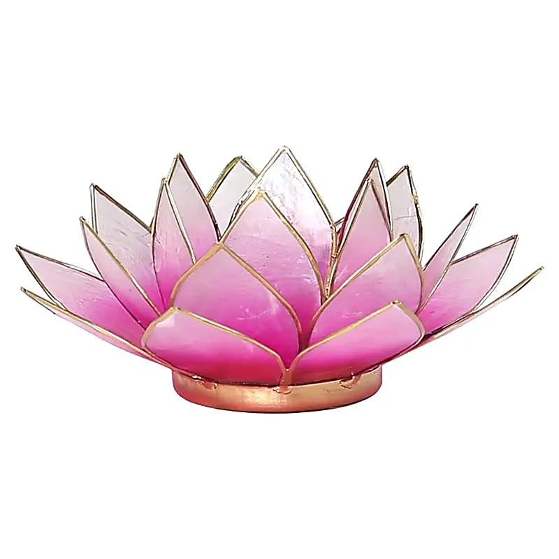 Lotus theelichthouder Roze/Wit