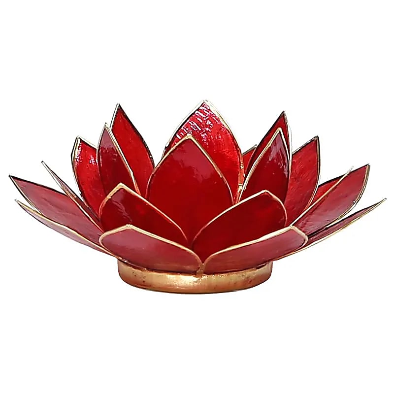 Lotus-Teelichthalter Rot