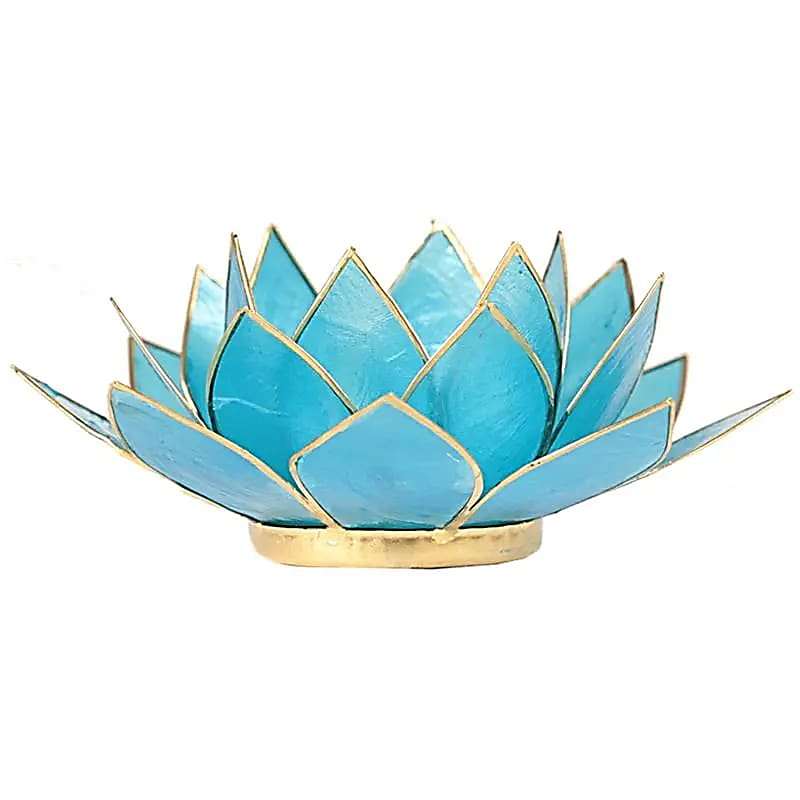 Lotus Teelichthalter Blau