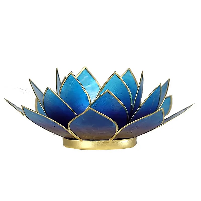 Lotus theelichthouder Blauw/Paars