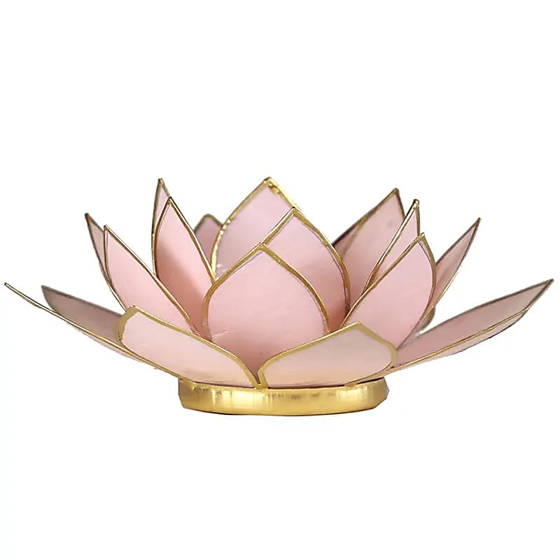 Lotus-Teelichthalter in Pastellrosa