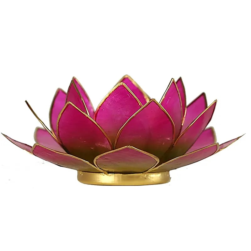 Lotus Teelichthalter Rosa/Grün