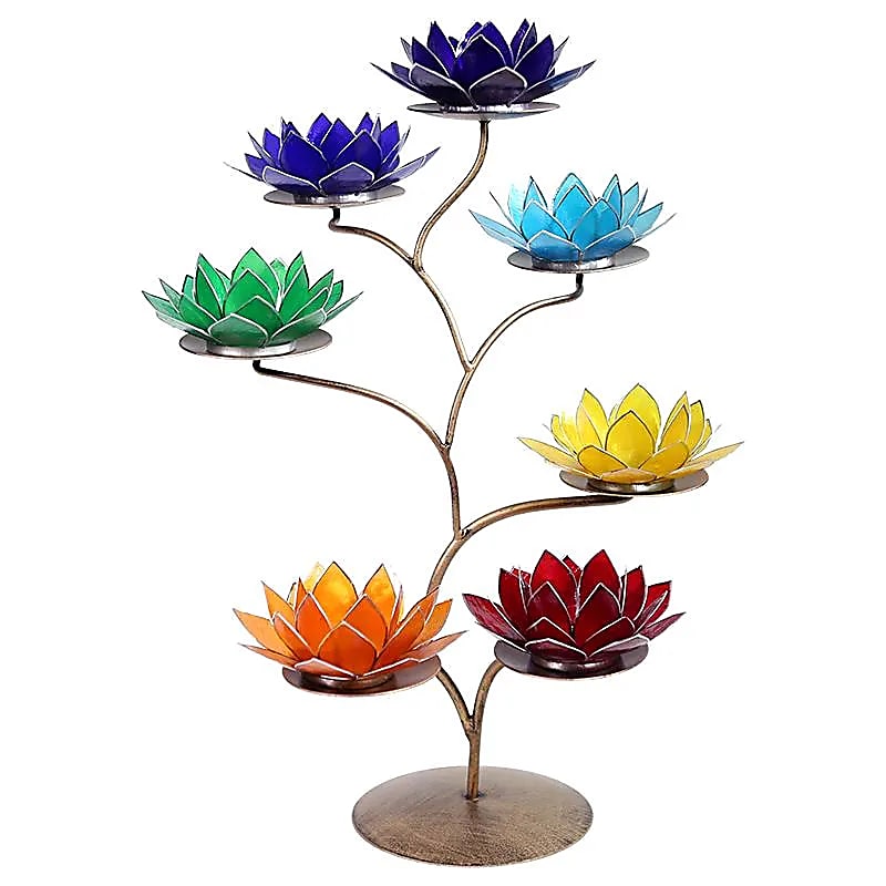 Lotus-Display, inklusive 7 Lotus-Lichthaltern