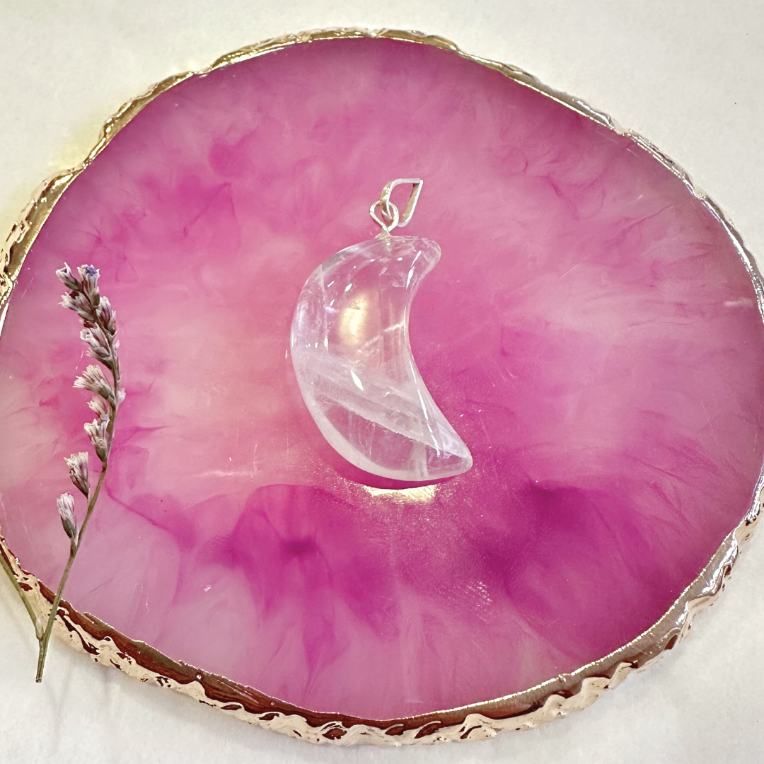 Gemstone moon pendant "Rhinestone"