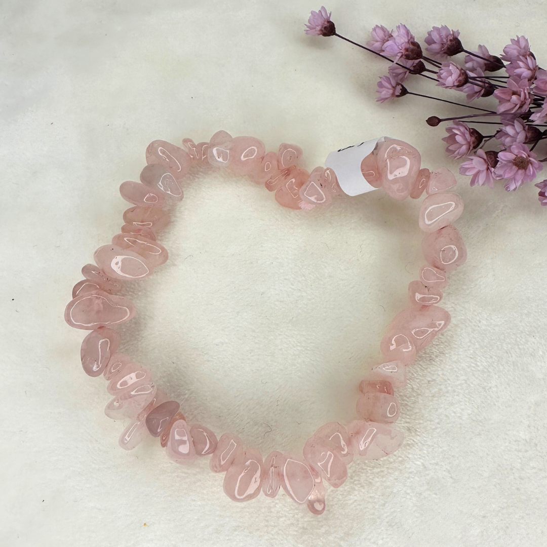 Rose quartz split bracelet