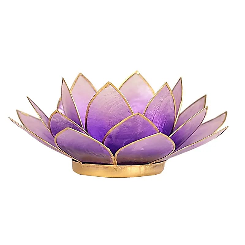 Lotus tealight holder Lilac/White