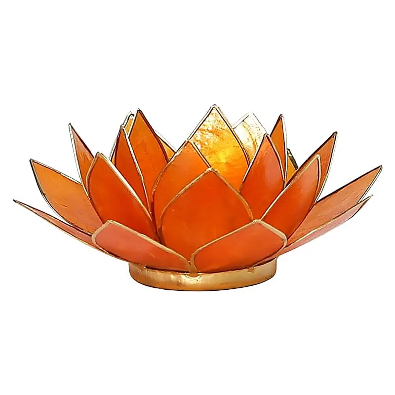 Lotus-Teelichthalter Orange