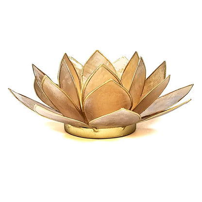 Lotus Teelichthalter Gold