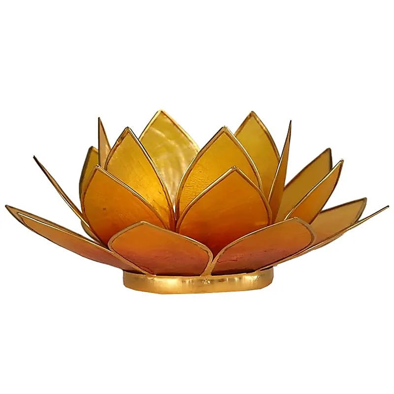 Lotus Teelichthalter Gelb/Orange