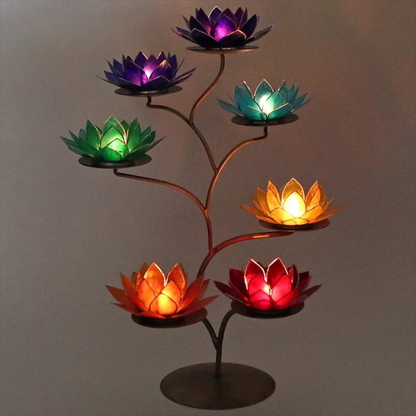 Lotus display, including 7 Lotus light holders