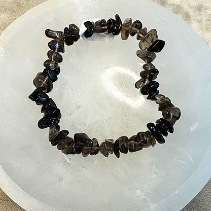 Smoky quartz split bracelet