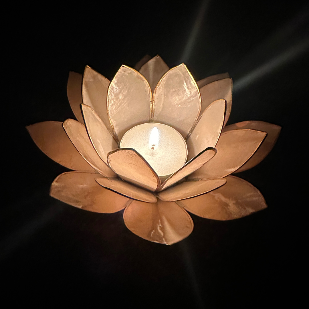 Lotus tealight holder pastel Pink