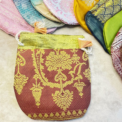 Gift bag made of sari fabric