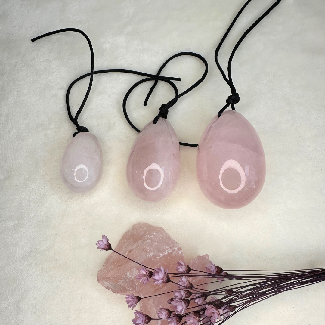 Yoni egg Rose quartz set 